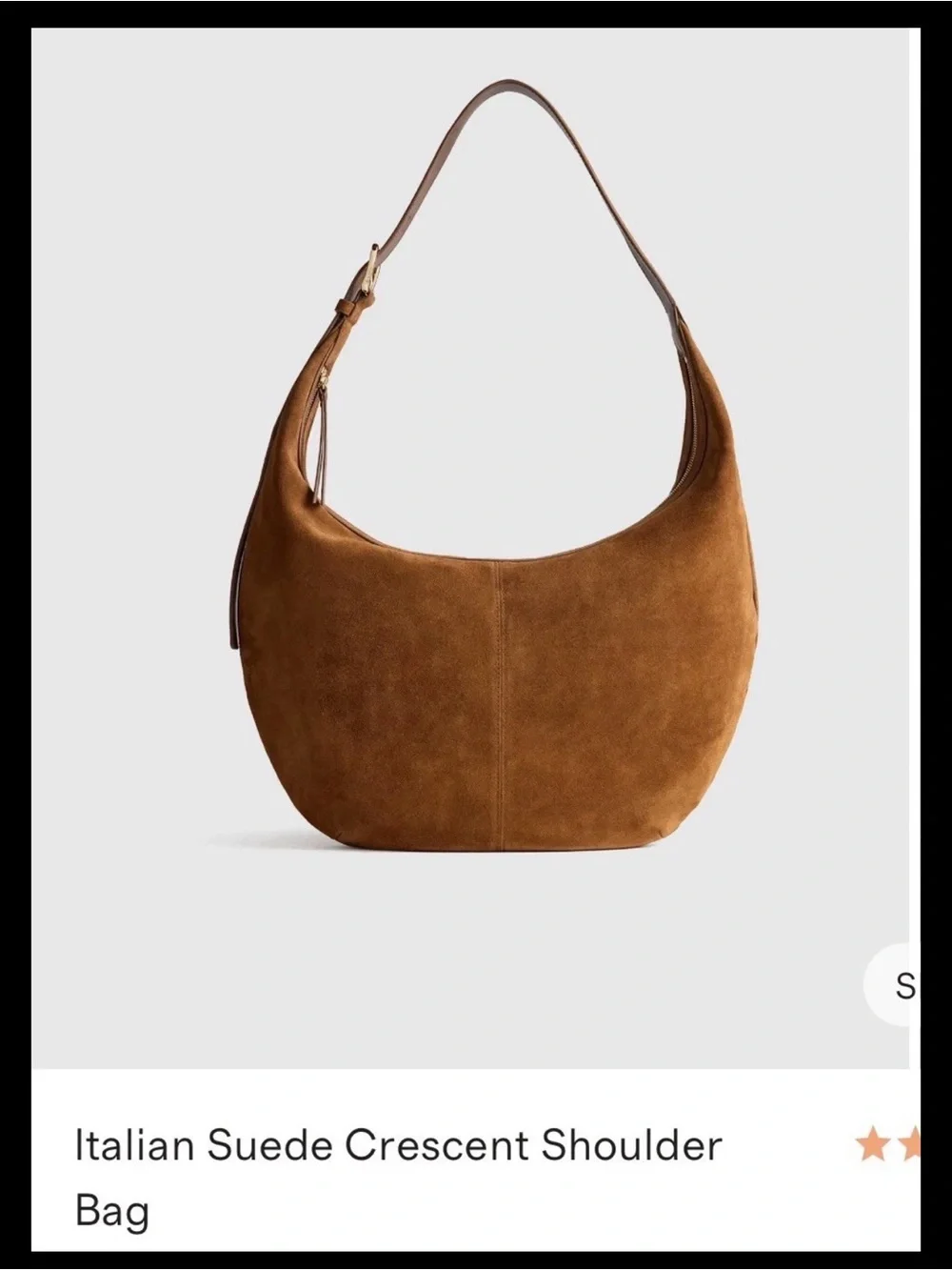 Quince Suede Hobo Bag in Chestnut